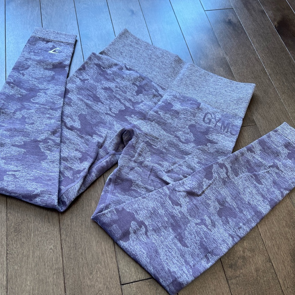 Gymshark Purple Camo High-Waist Leggings